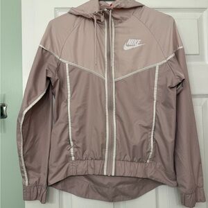 Nike Women's Mauve Hooded Windbreaker with White Trim